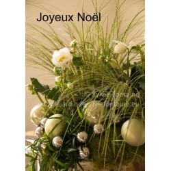 CARTE JOYEUX NOEL N°1 HELLEBORE COMPOSITION